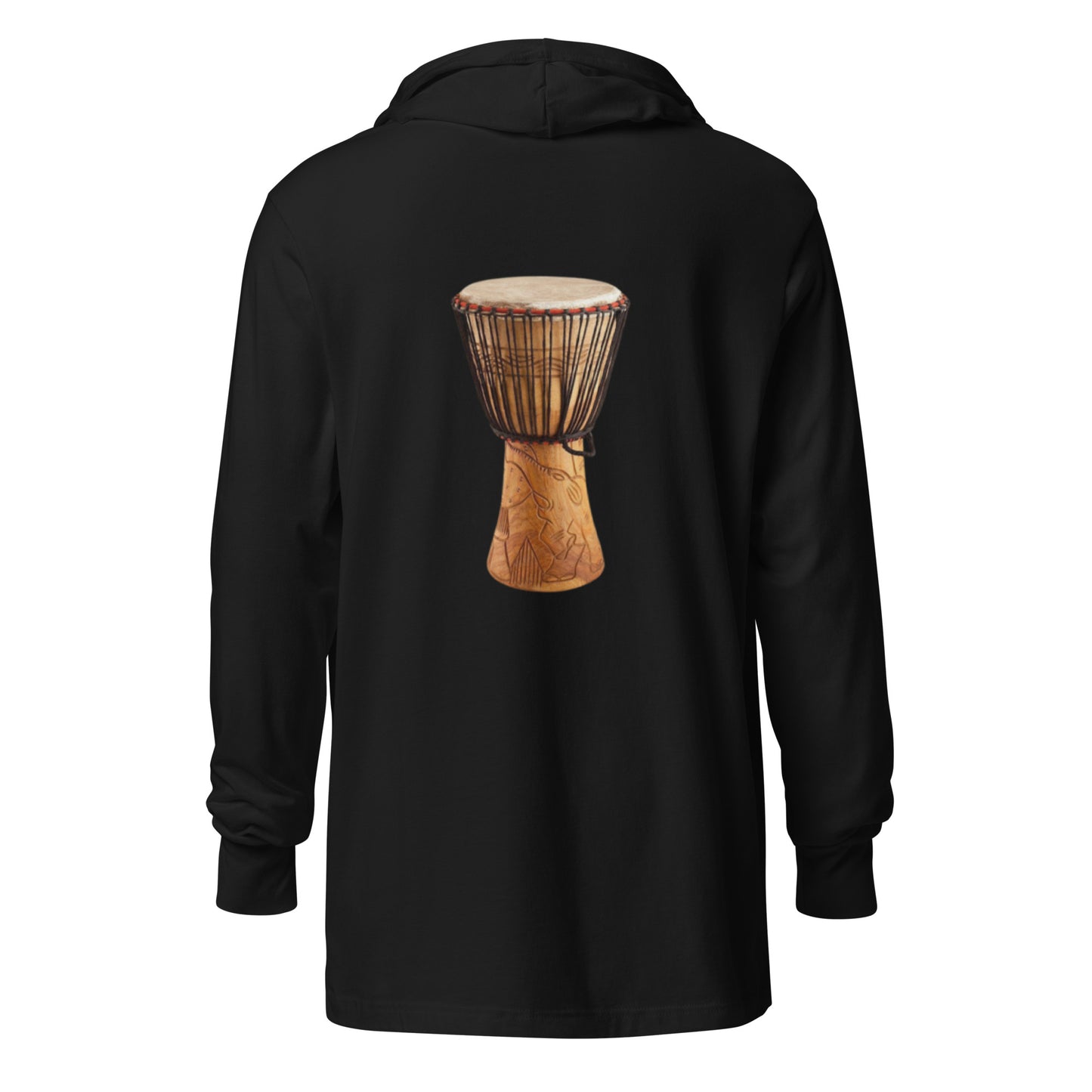 Afro Drum Hooded long-sleeve tee